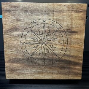 Handmade Rustic Brown Compass Trinket Box